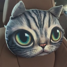 New Car Headrest Cartoon Handsome Dog Cat Nap Pillow Cushion Pillow Waist Pillow Carbon Cushions Kids Doll Toy Pillowcase Gifts 2024 - buy cheap