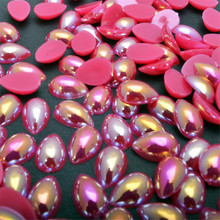 AB-Cuentas de media perla en forma de gota, Color rosa, para decoración de uñas artesanal 2024 - compra barato