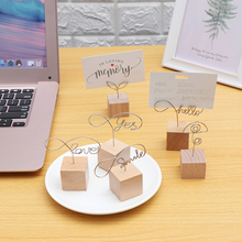 1PC Creative Simplicity Photo Frame Desktop Ornaments Picture Clip Memo Square Wooden Holder Wedding/Home/Party Decoration 2024 - buy cheap