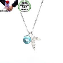 OMHXZJ Wholesale European Fashion Woman Girl Party Wedding Gift Fish Tail Bubble S925 Sterling Silver Pendant Necklace NA63 2024 - buy cheap