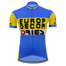 Nova camiseta masculina azul de ciclismo, manga curta, retrô, roupas de ciclismo, roupas de bicicleta, roupa de ciclismo, camisa de secagem rápida 2024 - compre barato