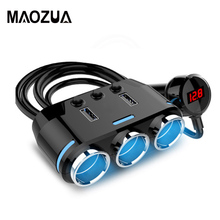 Автомобильное зарядное устройство Maozua, 12-24 В, USB-разъем для прикуривателя, разветвитель, адаптер с дисплеем напряжения, 100 Вт, автомобильное зарядное устройство на мобильный телефон 2024 - купить недорого