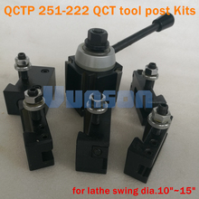 QCTP 251-222 Wedge Type quick change tool QCT Kits 1pcs 222 tool post turret+5pcs tool holders for Swing dia. 10"~15" Lathe 2024 - buy cheap