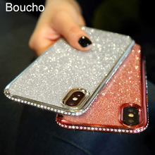 Boucho glitter caso de telefone para iphone 12 11 pro max xs max xr x 7 8 6s mais macio silicone diamante sexy menina moda capa 2024 - compre barato