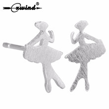 Cxwind Cute Ballet Ballerina Stud Earrings Dancing Dancer Earring for Women Girls Dating Special Cute Ear J1ewelry brincos 2024 - buy cheap