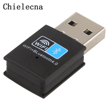 Chielecna-adaptador inalámbrico USB WiFi Bluetooth 4,0, 150Mbps, 2,4 Ghz, Mini antena WiFi, ordenador, tarjeta de red, receptor 802.11b/n/g 2024 - compra barato