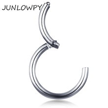 Кольцо JUNLOWPY из нержавеющей стали, кольцо для перегородки, ноздрей, губ и детской трагии, пирсинг носа, Кольца, украшения для тела, 60 шт. 2024 - купить недорого