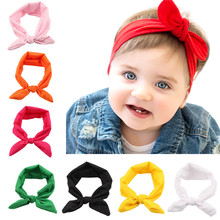 MIXIU 1pcs Newborn Baby  Rabbit Ears Bow Headband Solid Cotton Elastic Hairband Hair Bands For Baby Kids Hair Accessories 2024 - buy cheap