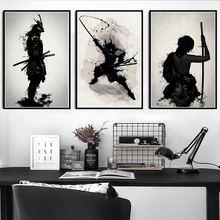 Quente samurai bushido japão anime pintura a óleo da lona arte moderna quadros de parede sala estar decoração casa 2024 - compre barato