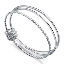 Classic New Fashion 925 Sterling Silver Three-Circle Round Bracelet Bangles For Women Female Wedding Party Gifts 2024 - buy cheap