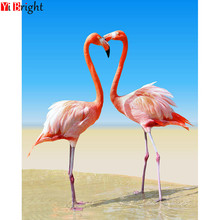 5d faça você mesmo pintura diamante ponto de cruz animal flamingo completo quadrado/redondo bordado diamante strass decoração de casa xy1 2024 - compre barato