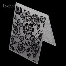 Lychee Life-Carpeta de plástico con relieve de flores de peonía para álbum de recortes, tarjetas de álbum, plantilla de sello, decoración DIY 2024 - compra barato