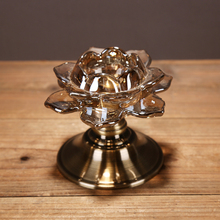 Classical Glass Lotus Candle Holder Ornamental Table Metal Candlestick Glassware Craft Accessories for Home, Cafe and Bar Decor 2024 - buy cheap