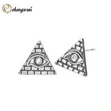 CHENGXUN Antique Triangle Ancient Egypt Stud Earrings Women Vintage Jewelry Pyramid Symbol Old Egyptian Evil Eye Earring  2024 - buy cheap