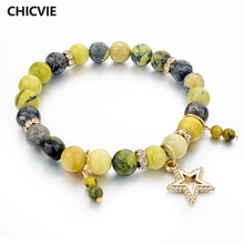 CHICVIE Gold color Star Natural Stone Bracelets & Bangles For Womens Girls Handmade Beads Charm Love Jewelry Bracelets Sbr150340 2024 - buy cheap