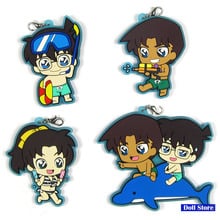 Detective Conan Anime keychain Jimmy Kudo Kaltou Kiddo Hattori Kazuha Ran Mouri Rubber strap/mobile phone charms D222B 2024 - buy cheap