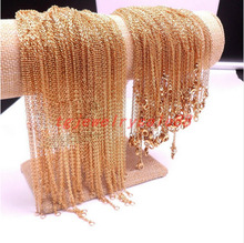 Wholesale 10/20/50pcs/lot 16"-34" Womens Thin Gold Color In Bulk Stainless Steel Cross Rolo Weld Chain DIY Necklace 2/2.4/3.2MM 2024 - buy cheap
