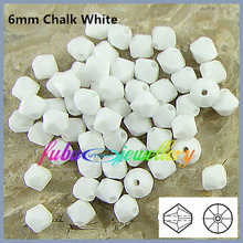 Free Shipping! 288pcs/Lot,  AAA Chinese Top Quality 6mm Chalk White Crystal Bicone Beads 2024 - buy cheap