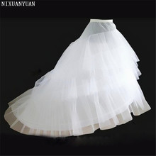 Свадебная Нижняя юбка NIXUANYUAN, Нижняя юбка с большим шлейфом, белые кринолиновые слипы, 3 кольца, подъюбник, женские свадебные аксессуары 2024 - купить недорого
