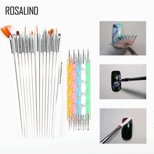 ROSALIND Nail Brushes Set 15 PCS Nail Art Brushes+5PCS Nail Dotting Pens UV Decoration Tools Professional Painting Pens Kit 2024 - buy cheap