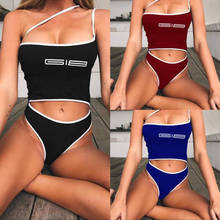 2018 New front cut out one piece swimsuit one should swimwear high cut bathing suits sexy monikini soild one piece swimwear 2024 - buy cheap