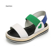 Gamlon Genuine Leather Children's Sandals 2017 New Girls Princess Shoes Summer Students Exposed Toe Children's Shoes Color 2024 - buy cheap