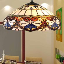Luzes suspensas de vidro barroco tiffany, 16 polegadas, e27, 110-240v, corrente, iluminação para casa, sala de jantar 2024 - compre barato