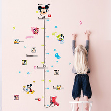 Pegatinas de pared con dibujos animados de Mickey y Minnie para decoración del hogar, calcomanías de pared de medición de altura para habitación de niños, carteles tipo Mural Diy 2024 - compra barato