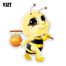 YJZT-maceta con dibujos de abejas, pegatina de colores, PVC, para coche, C1-5215 gráfico, 11,2 cm, 14,6 cm 2024 - compra barato