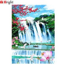 Diamond Mosaic"Scenery"Picture Rhinestones Home Decoration Diamond Embroidery Waterfall Full Square Crystal Cross Stitch XY1 2024 - buy cheap