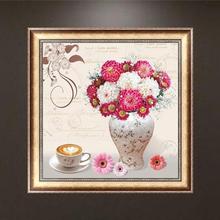 DIY 5D алмаз вышивка цветок Кофе картина вышивки крестом ремесло, декор дома 2024 - купить недорого