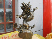 Chinês cobre bronze vôo dança auspicioso dragão sorte feng shui estátua de cobre decoração do jardim 2024 - compre barato
