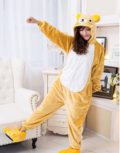 Anime Pijama Cartoon  Unisex Adult Rilakkuma Pajamas Cosplay Costume Animal Onesie Sleepwear Rilakkuma Animal pajamas 2024 - buy cheap