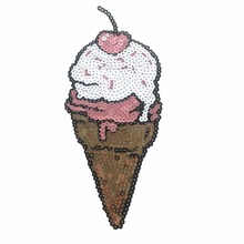 Iron on Sequins Strawberry Ice Cream Patches for Clothing Jeans Embroidery Appliques Stickers Handmade Sewing Scrapbook 2024 - buy cheap