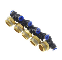 (5) Tube OD 10mm x BSPT 3/8" Male Tee Pneumatic Connector Fitting 2024 - buy cheap