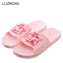 LCIZRONG 9 Colors Cute Couple Home Slippers Women Beach Cartoon Milk Cow Slapping Shoes Woman Non-slip Unisex Bathroom Slippers 2024 - buy cheap