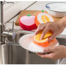 3Pcs/set Fruit Shape Thick Sponge Cloth Cute Washing Cloth Towel Non Stick Oil Sponge Kitchen Cleaning Sponge 5ZCF207 2024 - buy cheap