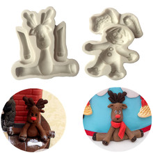 Elk/Gingerbread Man Fondant Cake Silicone Mold Chocolate Candy Molds Cookies Pastry Biscuits Mould Decoration Cake Baking Tools 2024 - buy cheap