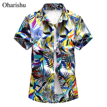 2019 Summer Men's Hawaiian Shirt Male Casual Camisa Masculina Printed Beach Shirts Short Sleeve Shirt Flower Plus Size Shirt 7XL 2024 - buy cheap