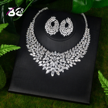 Be 8 hermosa marquesina brillante corte cúbico Zirconia completo conjunto de joyas para mujer collar de novia conjunto de accesorios para vestido fiesta Show S082 2024 - compra barato