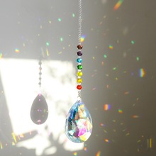 H&D DIY Hanging 76mm Crystal Bauhinia Prism Chakra Crystal Suncatcher Pendant Drop Rainbow Maker Home Garden Decorative Ornament 2024 - buy cheap
