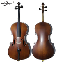 Sevenangel violoncelo acústico 4/4 e 3/4, instrumento musical antigo de alta qualidade com violoncelo fosco, chamas naturais de bordo 2024 - compre barato