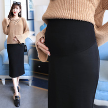 Maternity High Waist Belly Skirts Pregnant Women Empired Belly Skirts Mid-Calf Pencil Skirts Office Long Straight Skirt 2024 - buy cheap