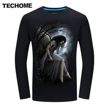 Techome camiseta masculina plus size 6xl, camiseta 3d olhos escuro estampado, camiseta criativa de marca de luxo, camiseta engraçada hip hop, camiseta homme 2024 - compre barato