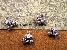 10pcs--Antique Silver 3D Christmas Pumpkins Carts cars Charms Pendants 15x14x7mm 2024 - buy cheap