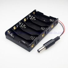 10pcs 6 x AA Battery Cover Shell Case Battery Case 9V  6 slots AA Battery Box with 5.5*2.1 DC Jack 2024 - buy cheap