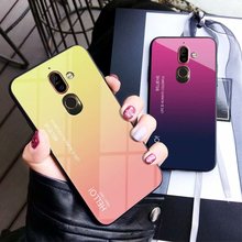 For Xiaomi Pocophone F1 Case Luxury Hard Tempered Glass Fashion Gradient Protective Back Cover case For xiaomi mi 8 8se shell 2024 - buy cheap