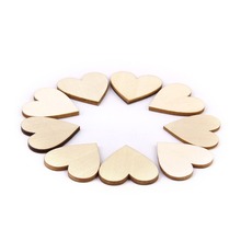 100pcs 20mm Blank Heart Wood Slices Discs for Wedding DIY Crafts Embellishments Christmas Decoration Gifts (Wood Color) 2024 - buy cheap