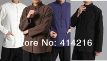 Camisas de algodón puro para hombre, trajes tang tradicionales chinos, Ropa de tai chi de kung fu, geniales, 4 colores 2024 - compra barato