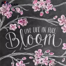 Vive la vida en plena flor, flores, pintura de diamante DIY 5D, kits de punto de cruz de bordado de diamante de taladro completo mosaico decoración del hogar 2024 - compra barato